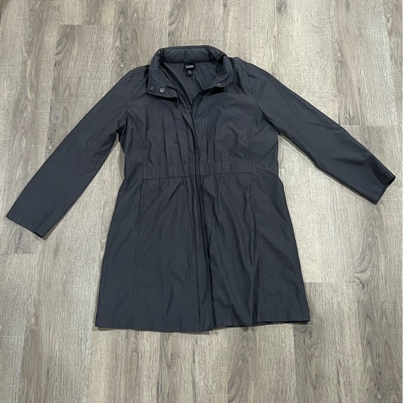 Eileen Fisher M Full Length Rain Jacket Overcoat Packable Hood Waterproof Coat - Picture 2 of 7